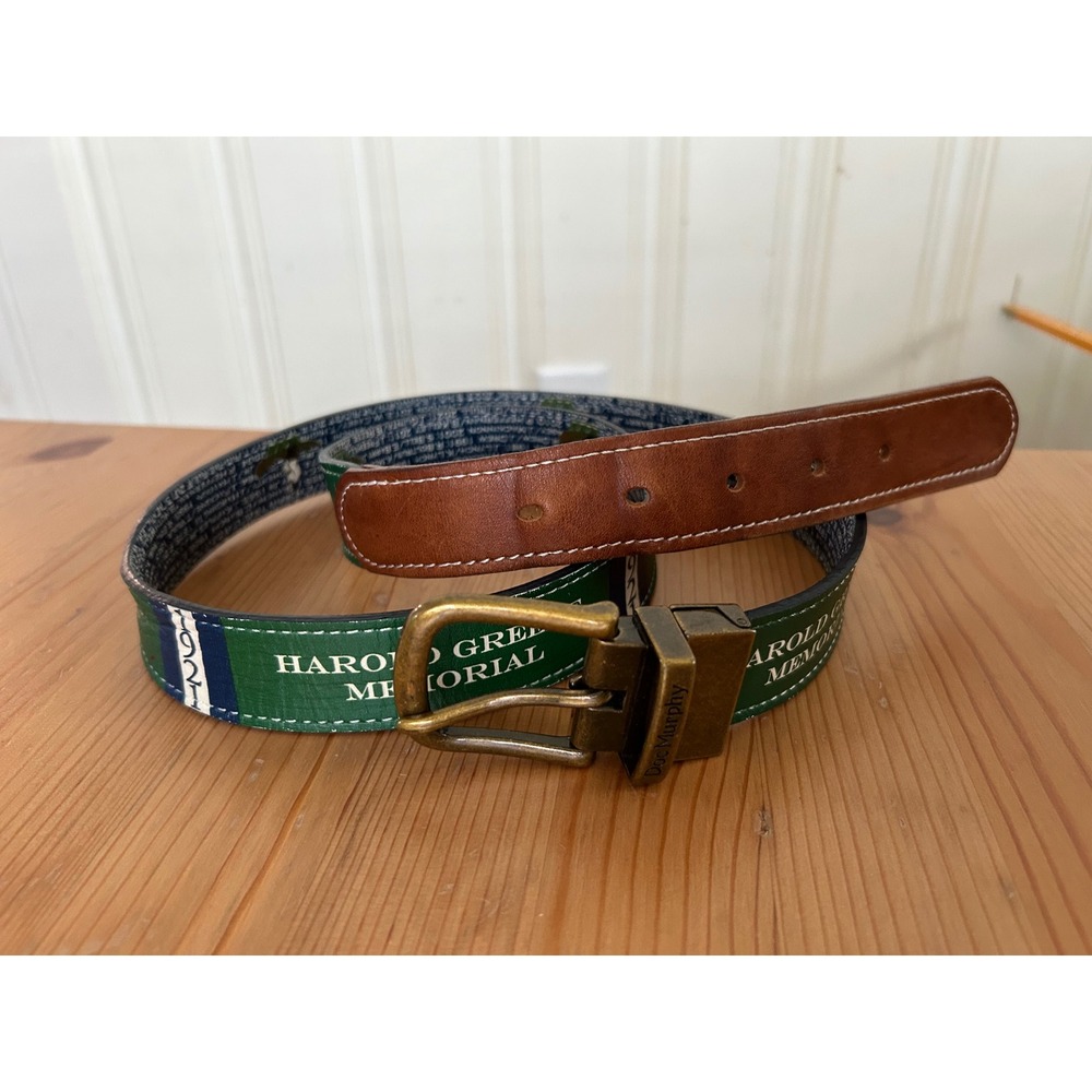 Doc Murphy Harold Greene Memorial Green Leather Canoe Club Belt Mens 45 Inch